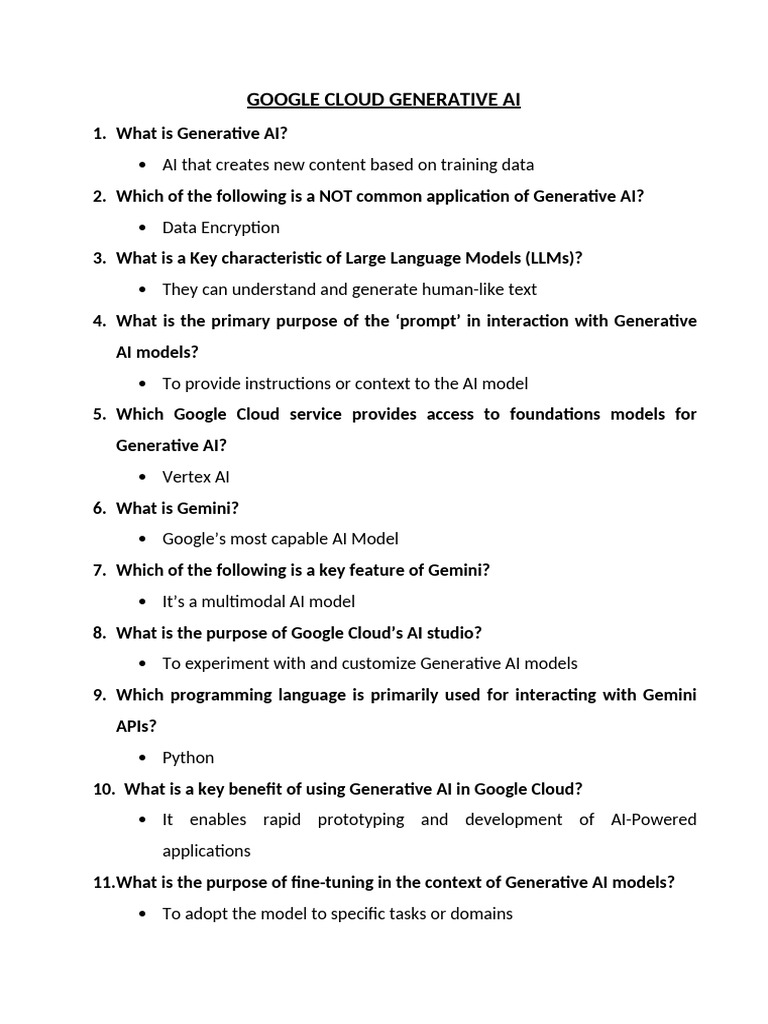 Google Cloud Generative AI Overview | PDF | Artificial Intelligence ...