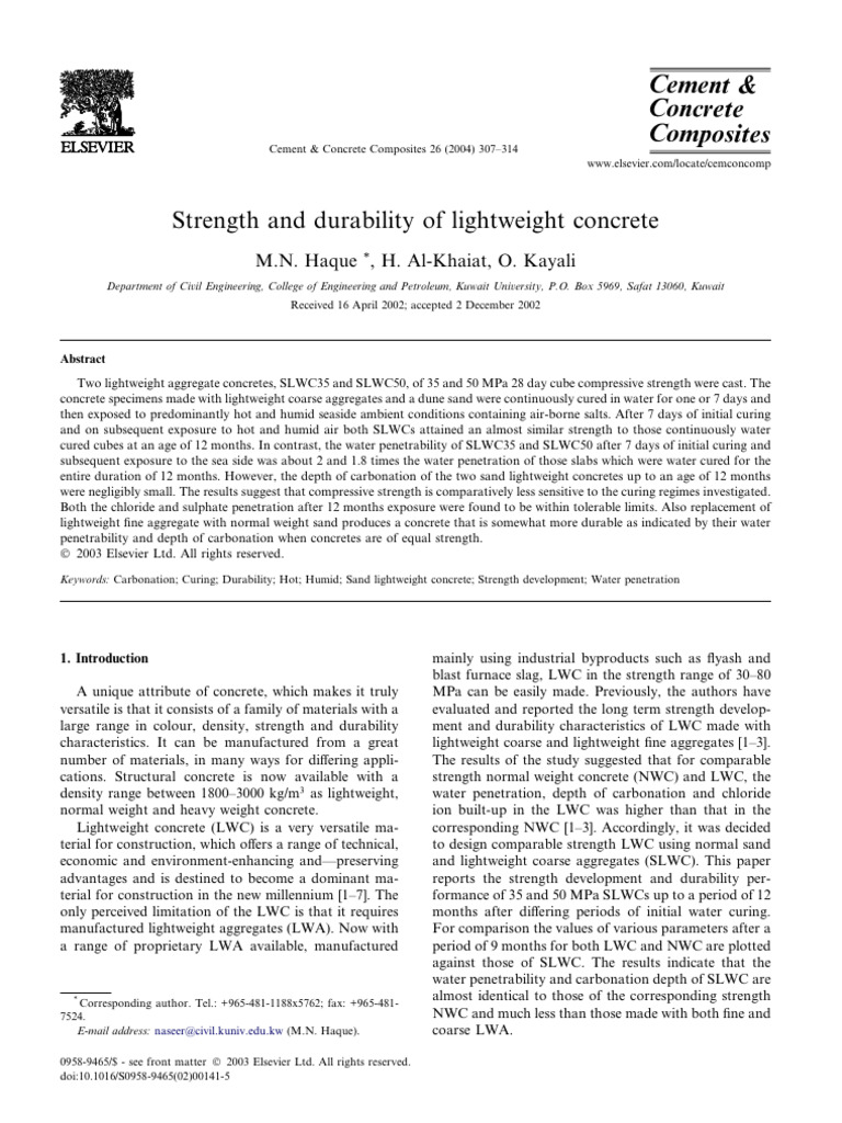 1 s2.0 S0958946502001415 Main | PDF | Concrete | Strength Of Materials