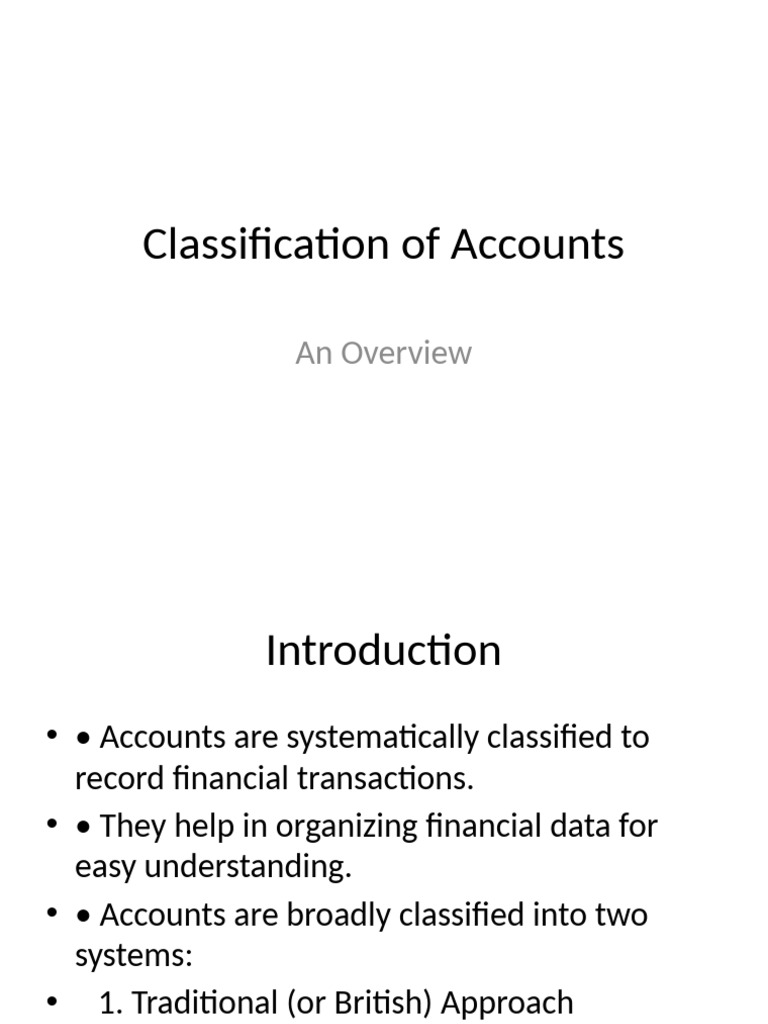 Account Classification Overview: Types & Rules | PDF