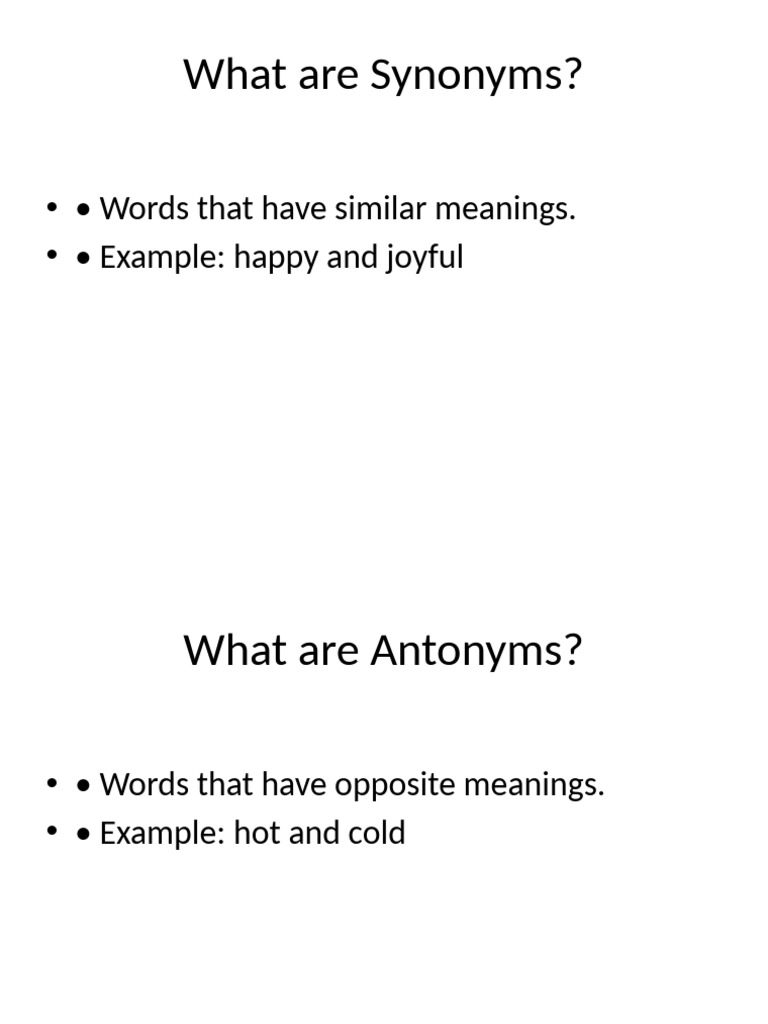 Understanding Synonyms and Antonyms | PDF