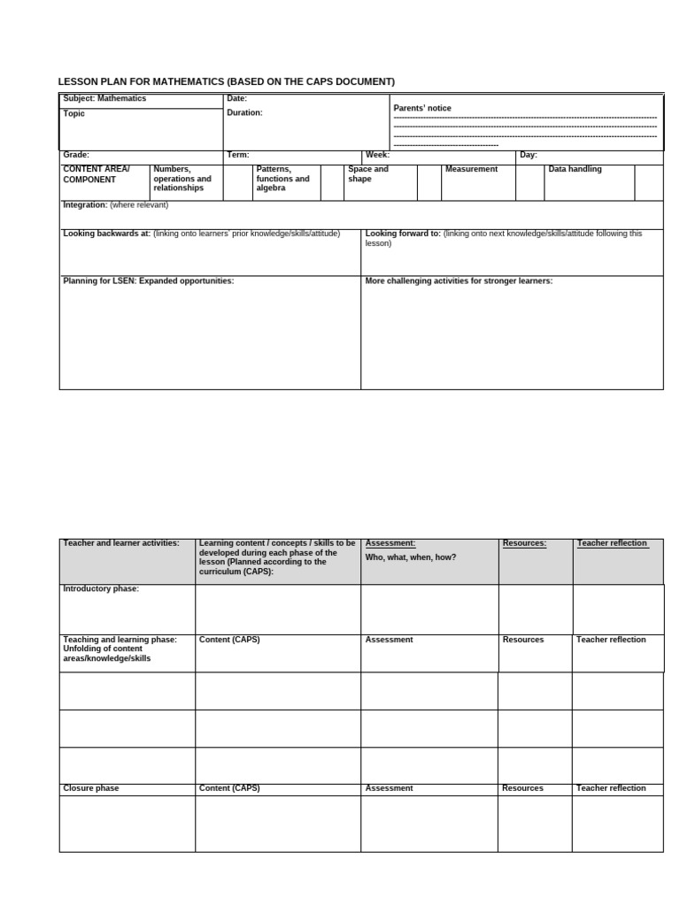 Grade R Lesson Plans & Assessments PDF | PDF | Learning | Teachers