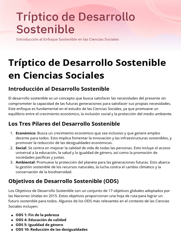 Desarrollo Sostenible en Ciencias Sociales | PDF | Sustentabilidad ...