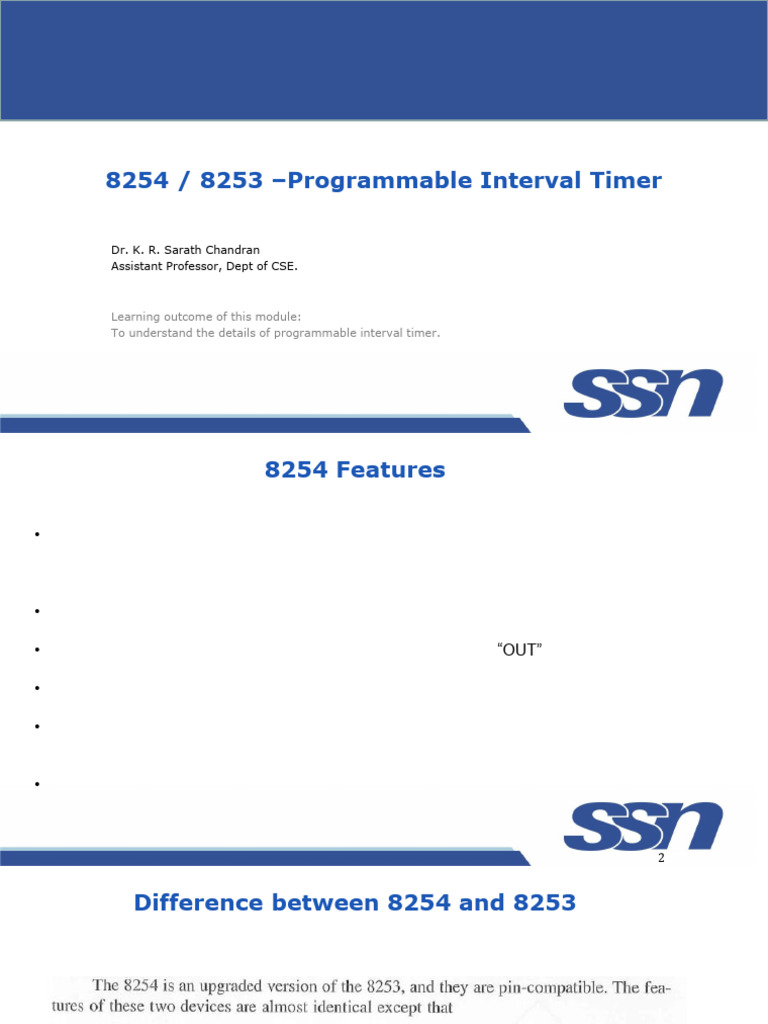 8254 Programmable Interval Timer Guide | PDF | Integrated Circuit ...