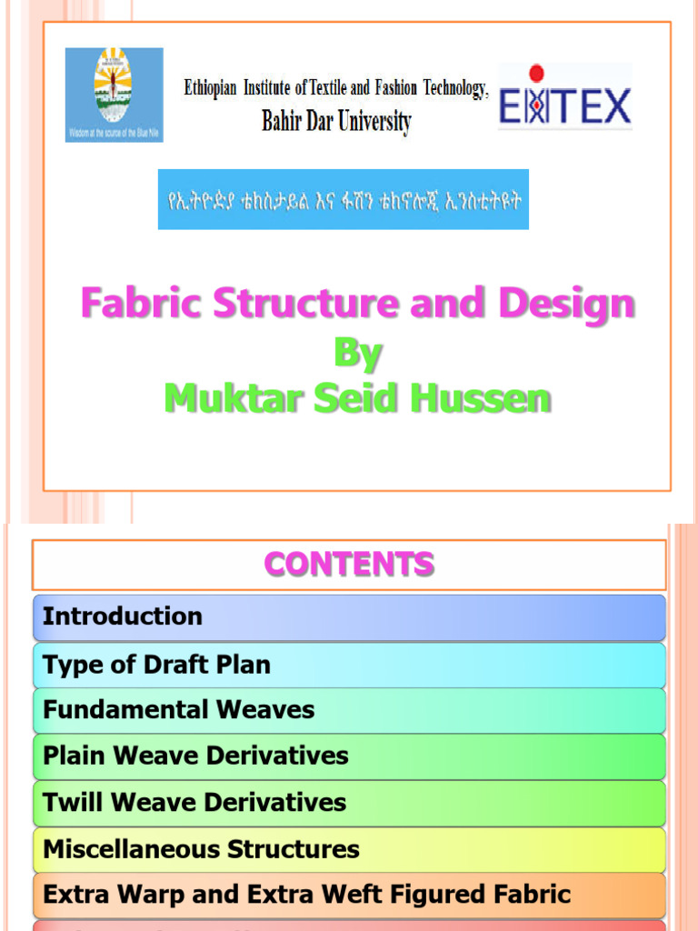 Fabric Structure and Weave Design Guide | PDF | Weaving | Loom