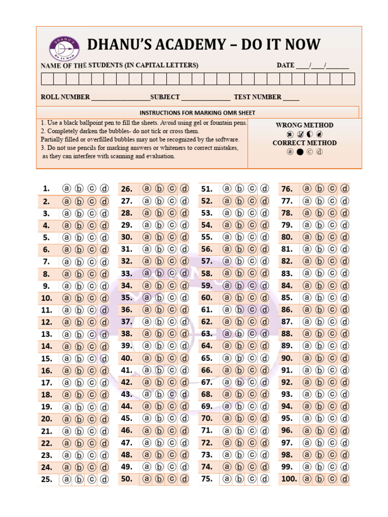 OMR Sheet Marking Instructions | PDF | Chess | Chess Theory