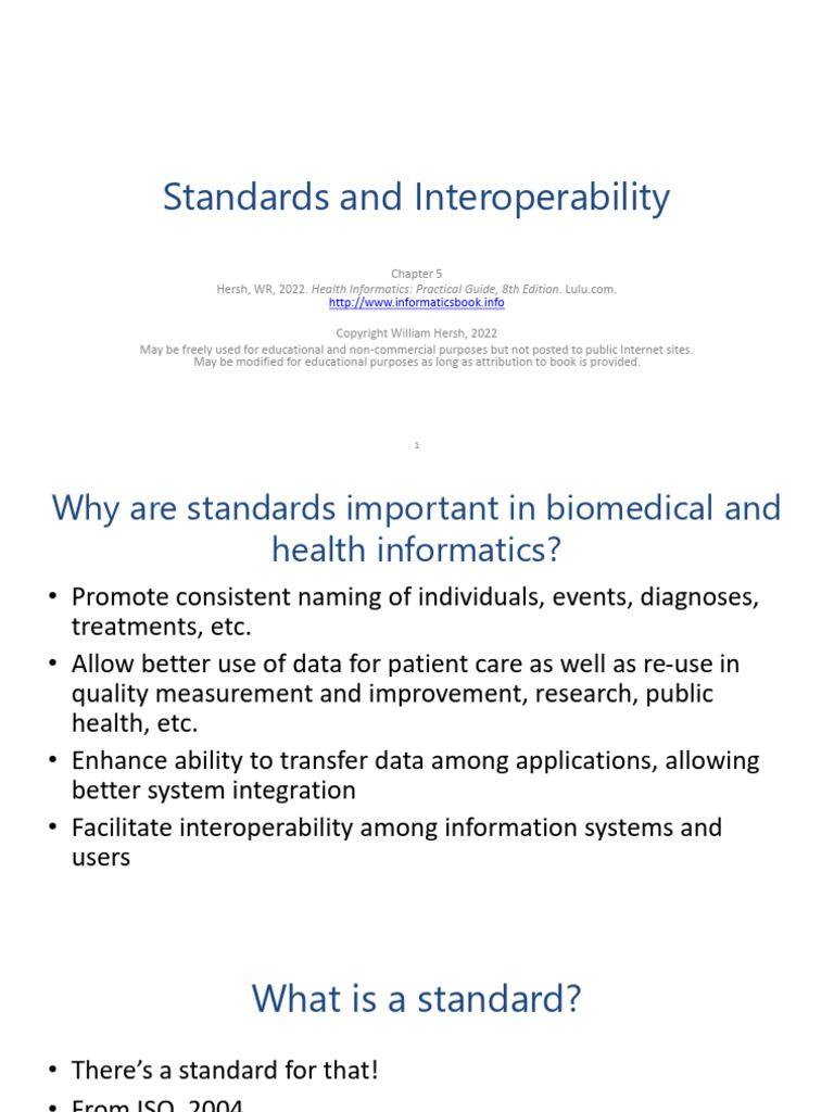 05-Standards and Interoperability - L2 | PDF | Myocardial Infarction ...