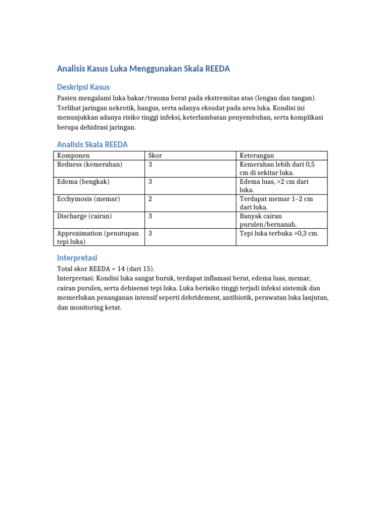 Analisis Luka Menggunakan Skala REEDA | PDF