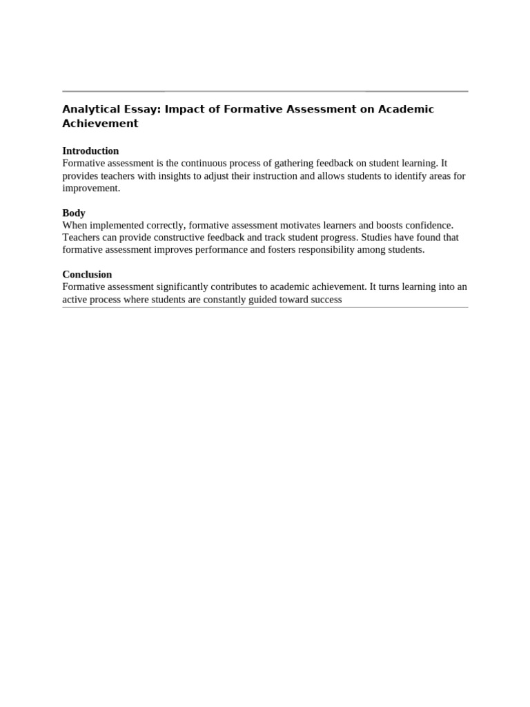 Impact of Formative Assessment on Learning | PDF