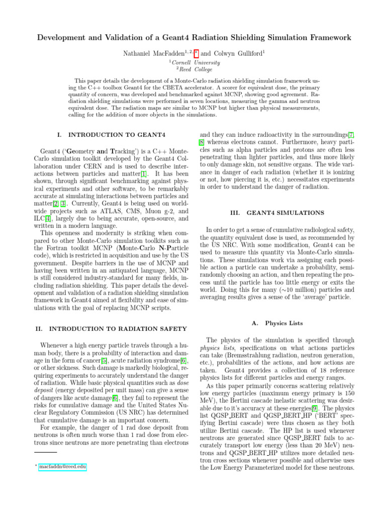 Geant4 Radiation Shielding Simulation Framework | PDF | Absorbed Dose ...