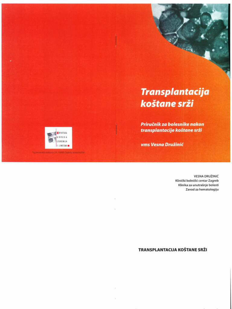 Transplantacija Kostane Srzi - Priručnik Za Bolesnike Nakon ...