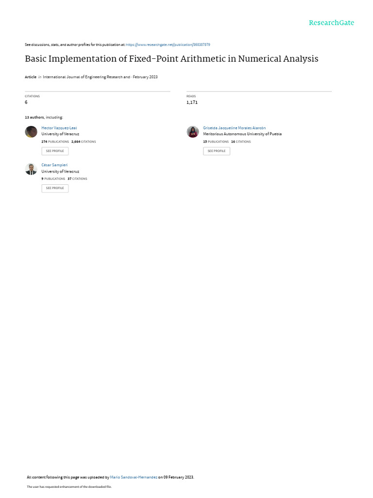 34basic Implementation of Fixed Point Arithmetic in Numerical Analysis ...
