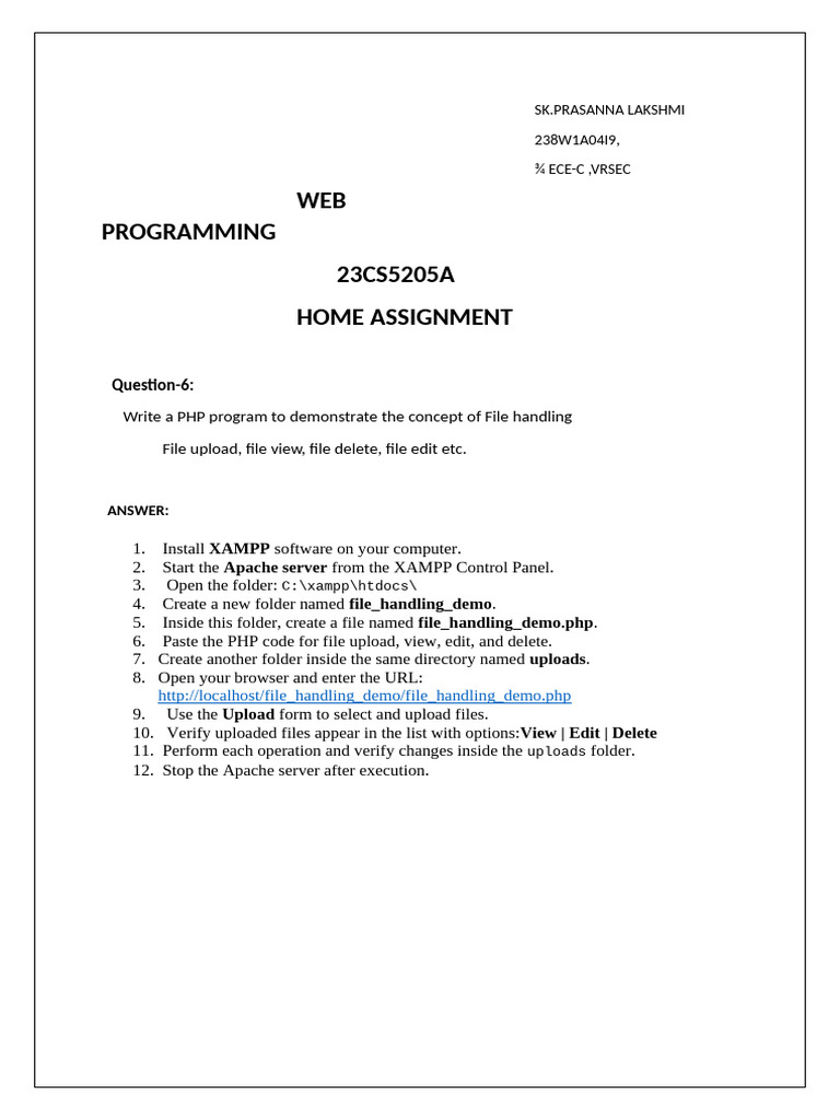 Web Programming Report | PDF | Computer File | Php
