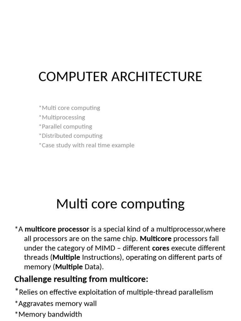 Computer Architecture | PDF | Multi Core Processor | Parallel Computing