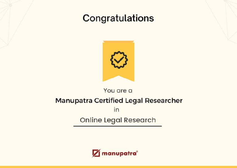 Manupatra 8045 Certificate | PDF