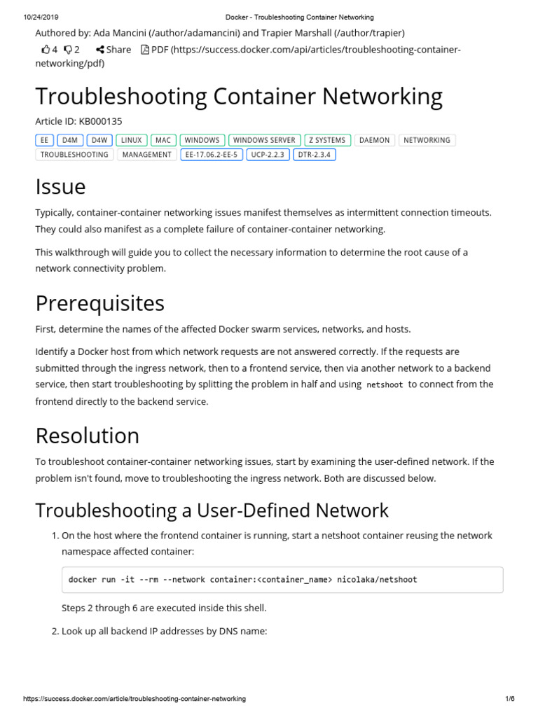 Troubleshooting Docker Networking Issues | PDF | Domain Name System ...