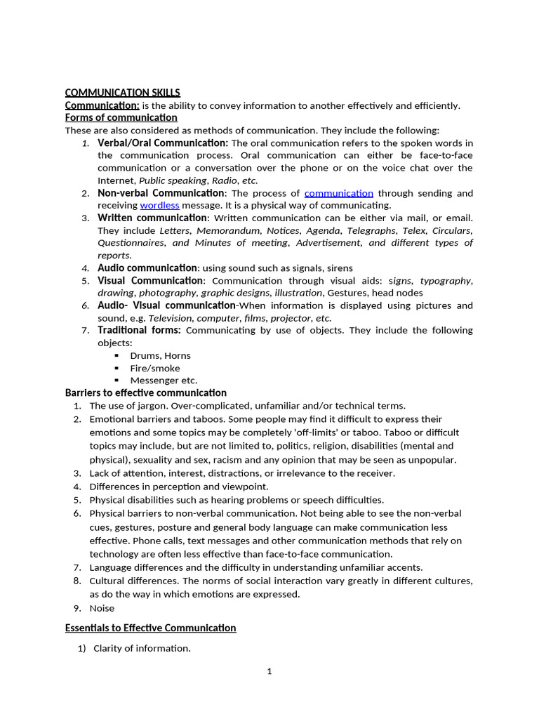 Essential Communication Skills Guide | PDF | Communication | Nonverbal ...