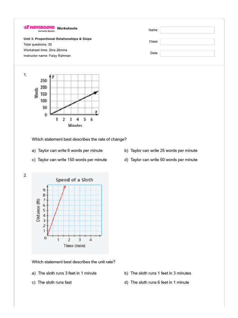 Proportional Relationships Worksheets | PDF | Chess | Chess Theory