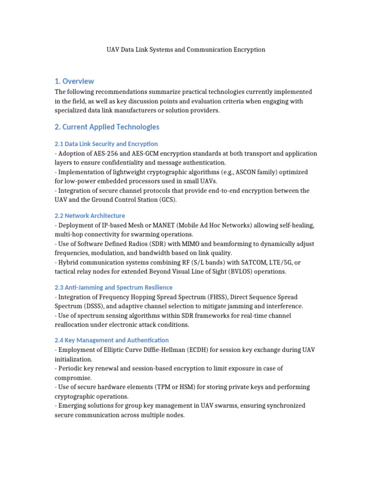 UAV Data Link Security and Encryption Guide | PDF | Wireless Ad Hoc ...