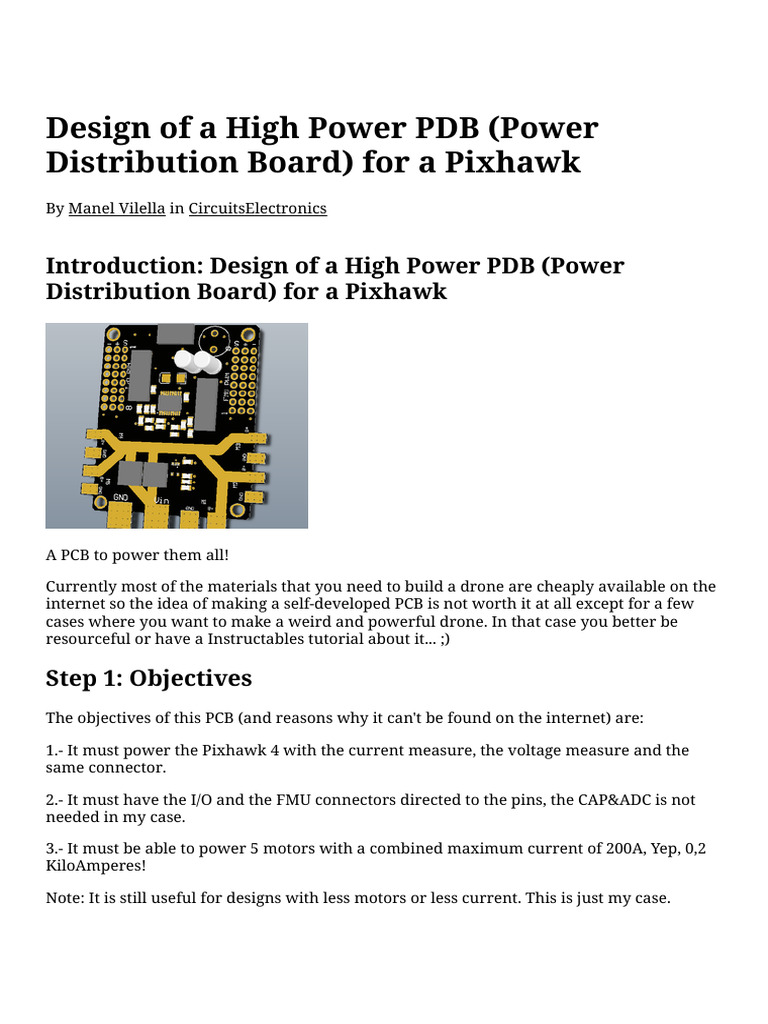 High Power PDB Design for Pixhawk | PDF | Resistor | Printed Circuit Board