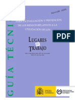 Guia Tecnica Para La Evaluacion y Prevencion de Los Riesgos Relativos a La Utilizacion de Lugares de Trabajo