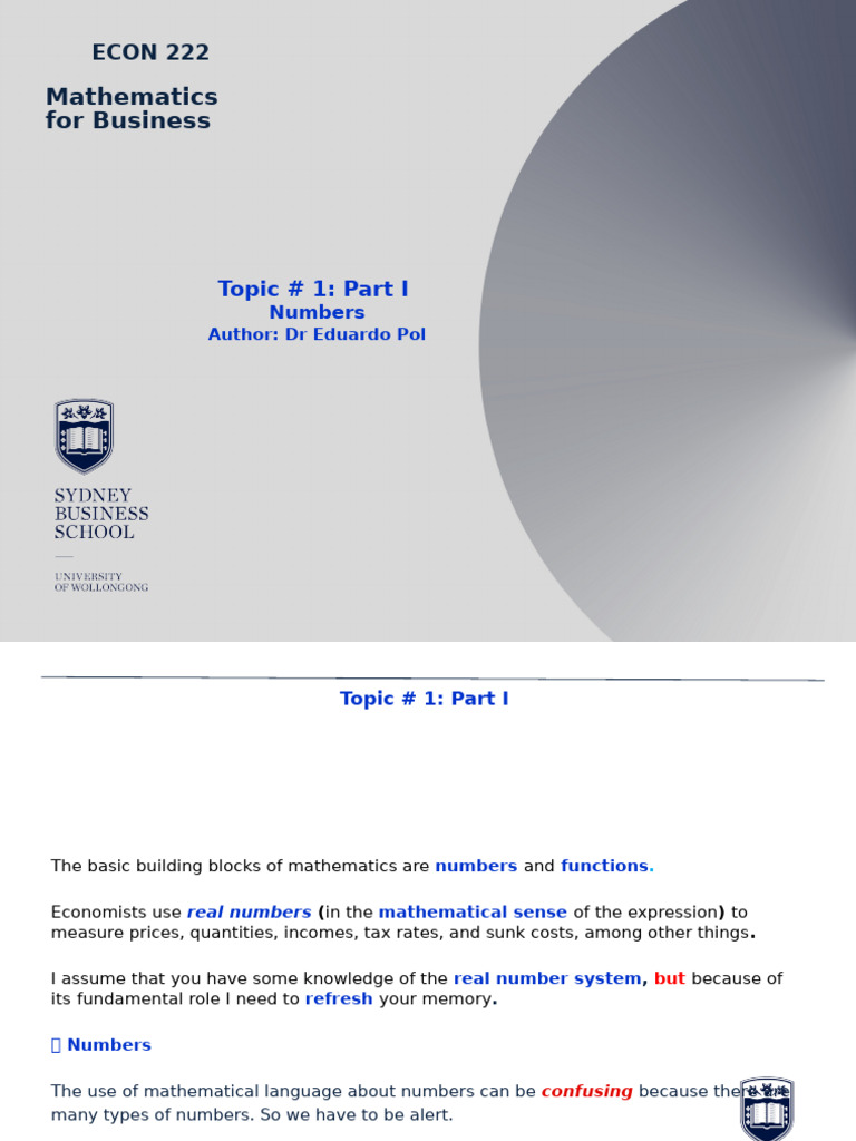 Understanding Numbers in Economics | PDF | Numbers | Rational Number