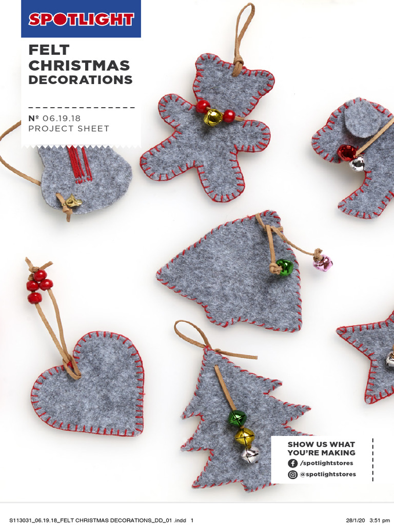 Felt Christmas Decorations Project | PDF