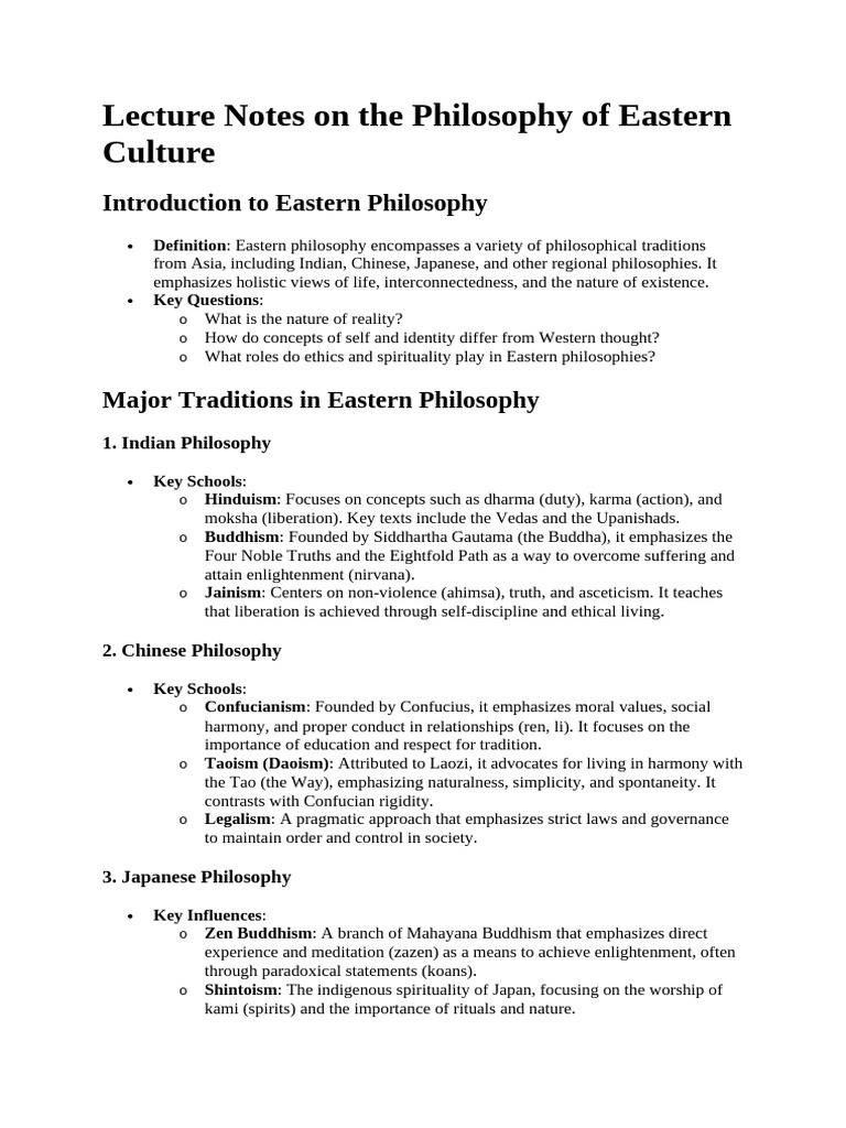 Eastern Philosophy: Key Traditions & Concepts | PDF | Eastern ...