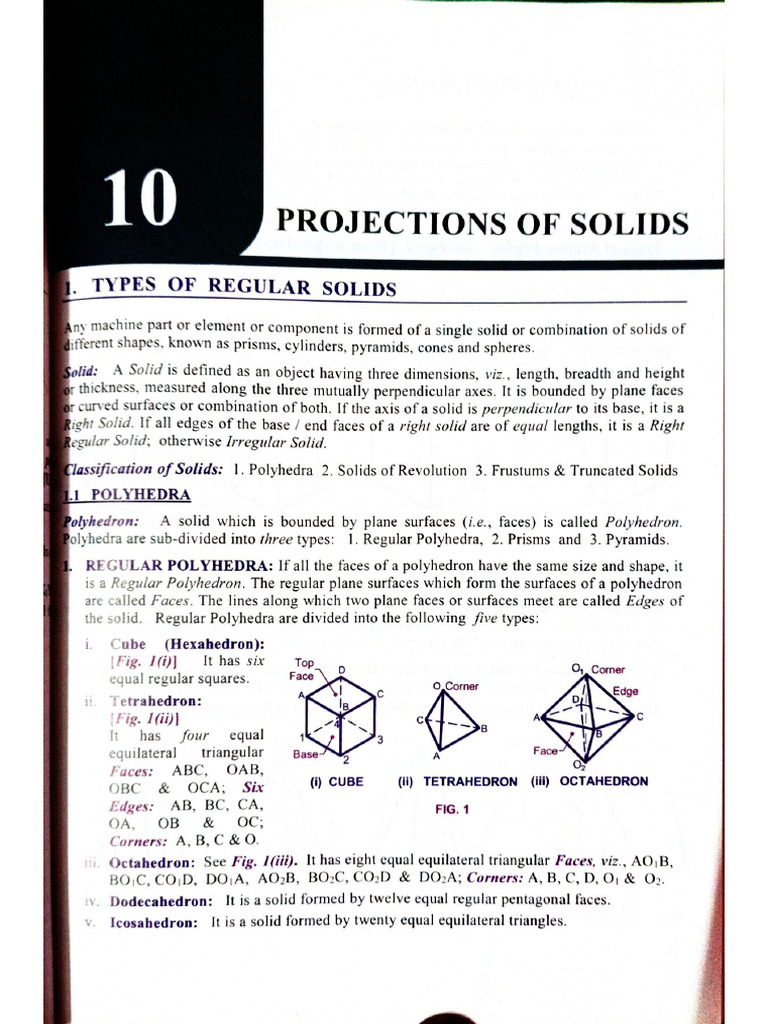Projection of Solids Theory | PDF