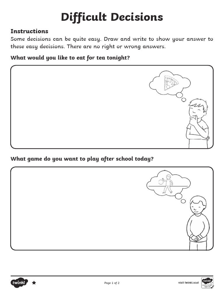 Cfe t 2567176 Difficult Decisions Differentiated Activity Sheets ...