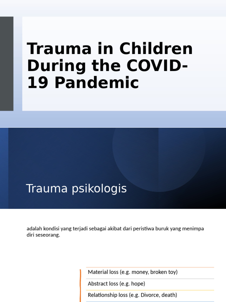 Trauma in Children During The COVID-19 | PDF | Psychological Trauma ...