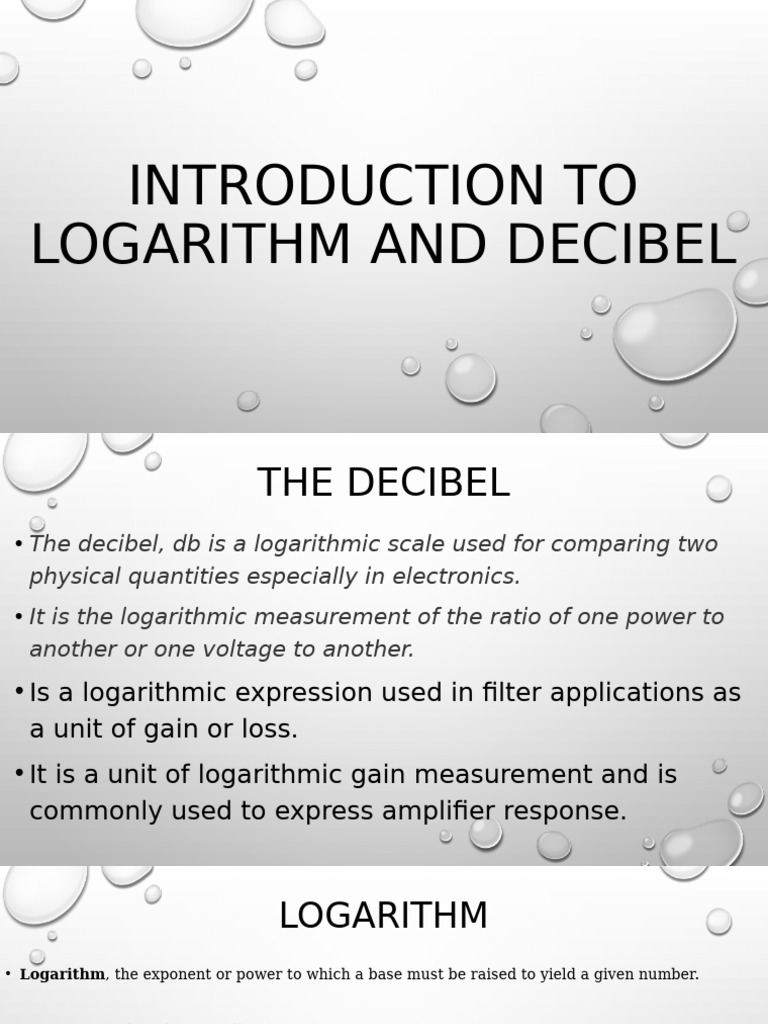 Understanding Logarithms and Decibels | PDF | Decibel | Electronic ...