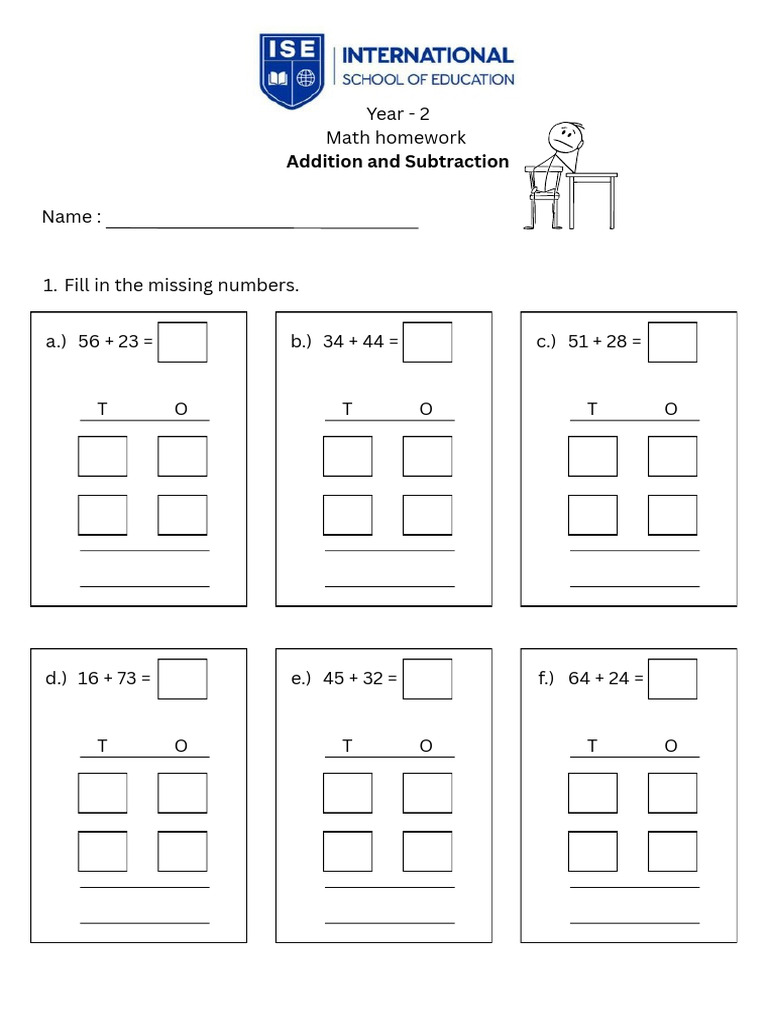 Year 2 Math: Addition & Subtraction Exercises | PDF