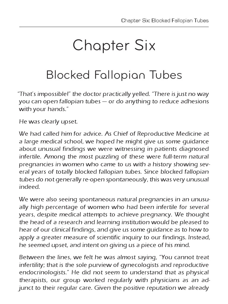 Ch06 Blocked Fallopian Tubes | PDF | Infertility | Sexual Anatomy