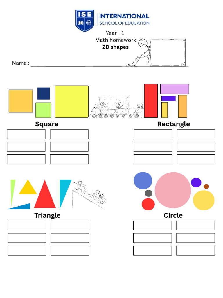 2D Shapes Math Homework for Year 1 | PDF