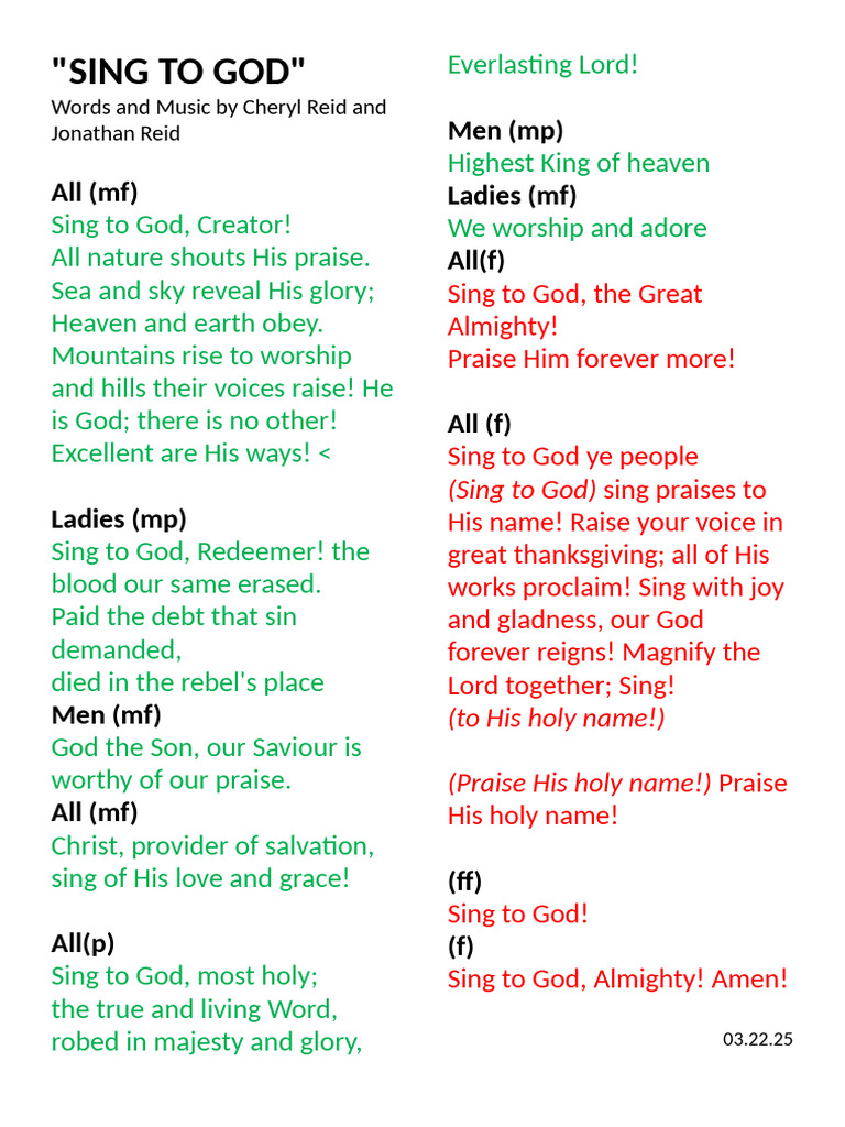 SING TO GOD | PDF