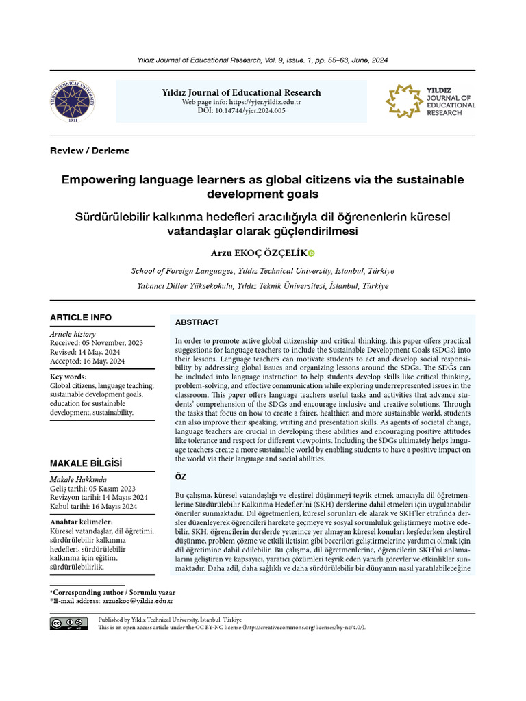Empowering Language Learners As Global Citizens Via The Sustainable ...