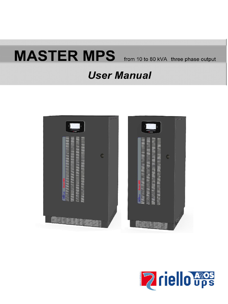 User Manual 10-80kva Master Mps 0mnmptk10ruenua 01 (Man Mpt 10-80 en ...