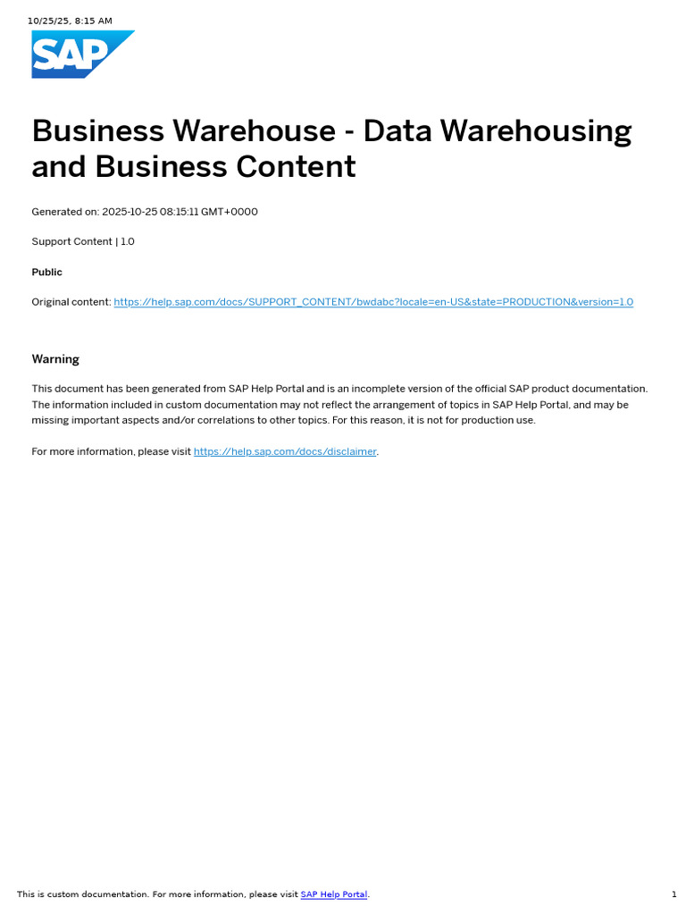 SAP BW to BW/4HANA Conversion Guide | PDF | Scope (Computer Science ...