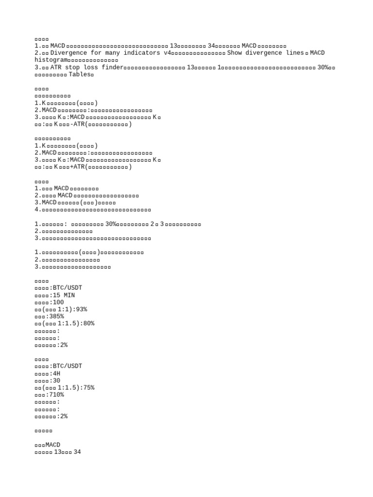 1 93%胜率，实盘1万¥赚400万的【币圈半神】半木夏MACD交易策略+ (自动背离止损识别工具) | PDF