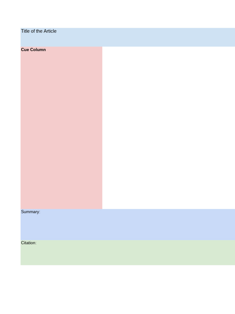 Cornell Notes Template | PDF