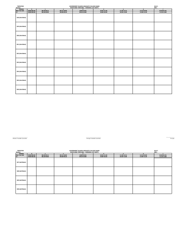 Timetable Committee Members List | PDF