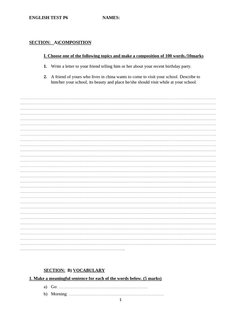 Eng Test - 091110 | PDF
