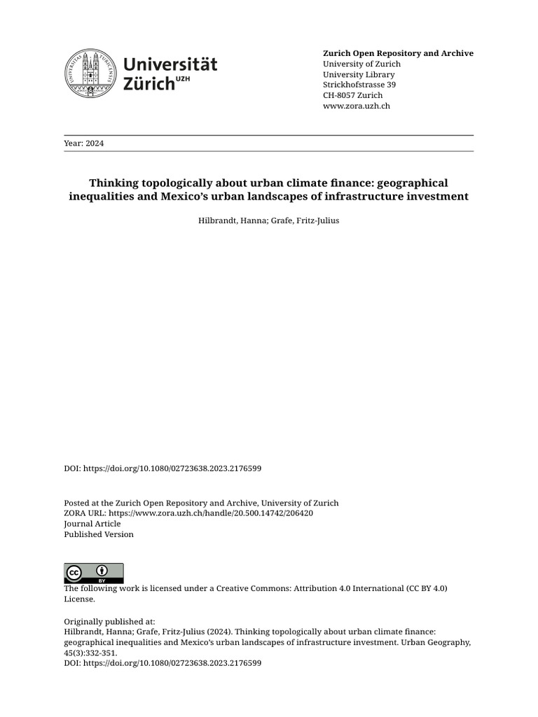 2023 Grafe Thinking Topologically About Urban Climate Finance ...