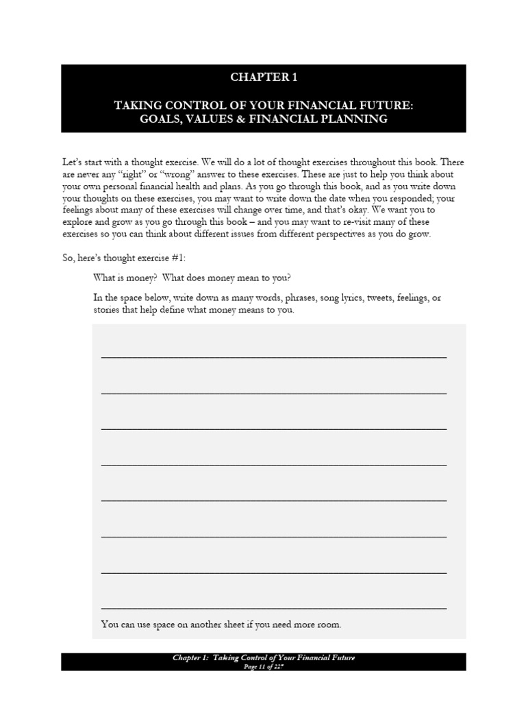 Financial Planning: Goals and Values | PDF | Expense | Thought