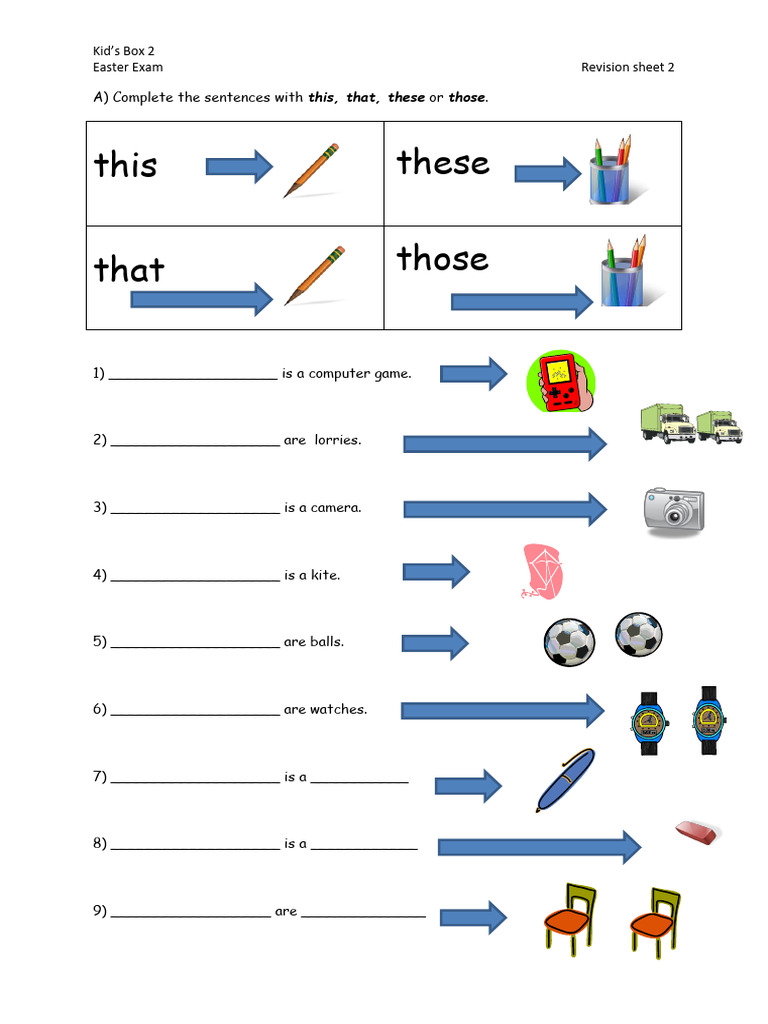 Kid's Box 2 Easter Exam Revision Sheet | PDF