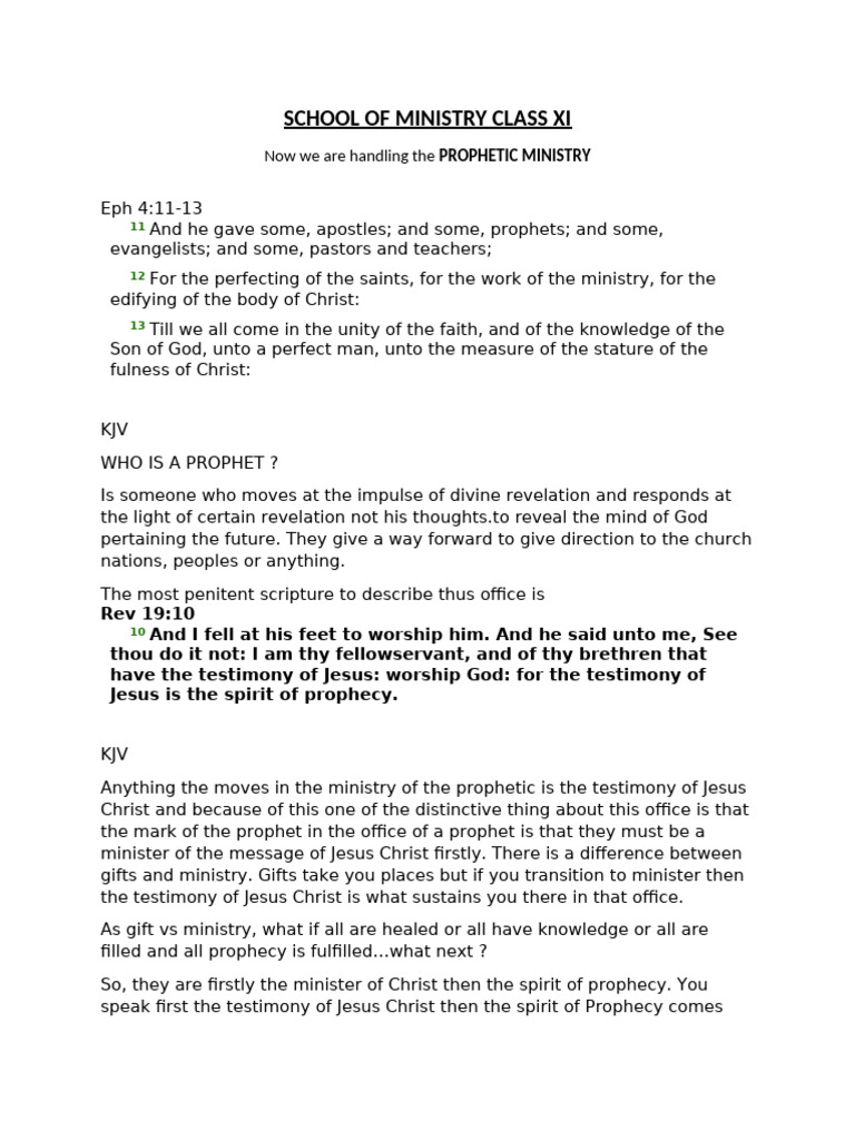 Understanding the Prophetic Ministry | PDF | Revelation | Jesus