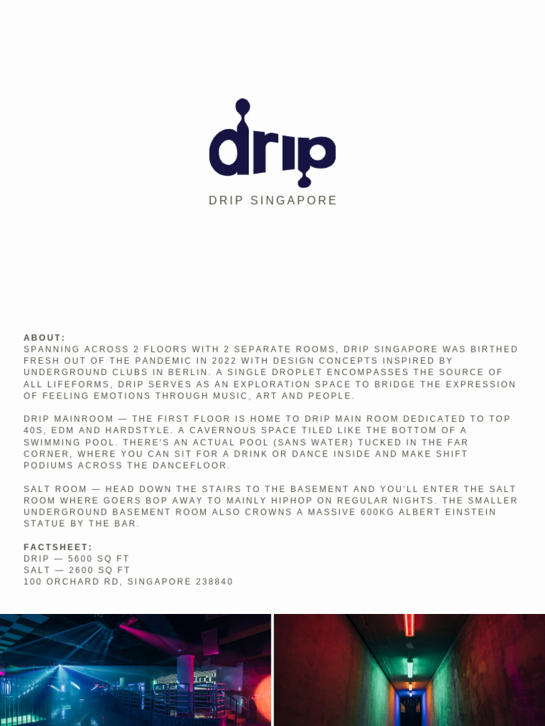 Drip Singapore: EDM & Hip Hop Venue | PDF
