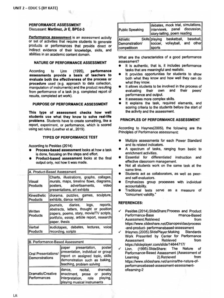 Designing Effective Performance Tasks | PDF | Rubric (Academic) | Learning