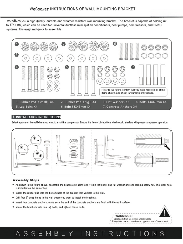 Wall Mounting Bracket Installation Guide | PDF