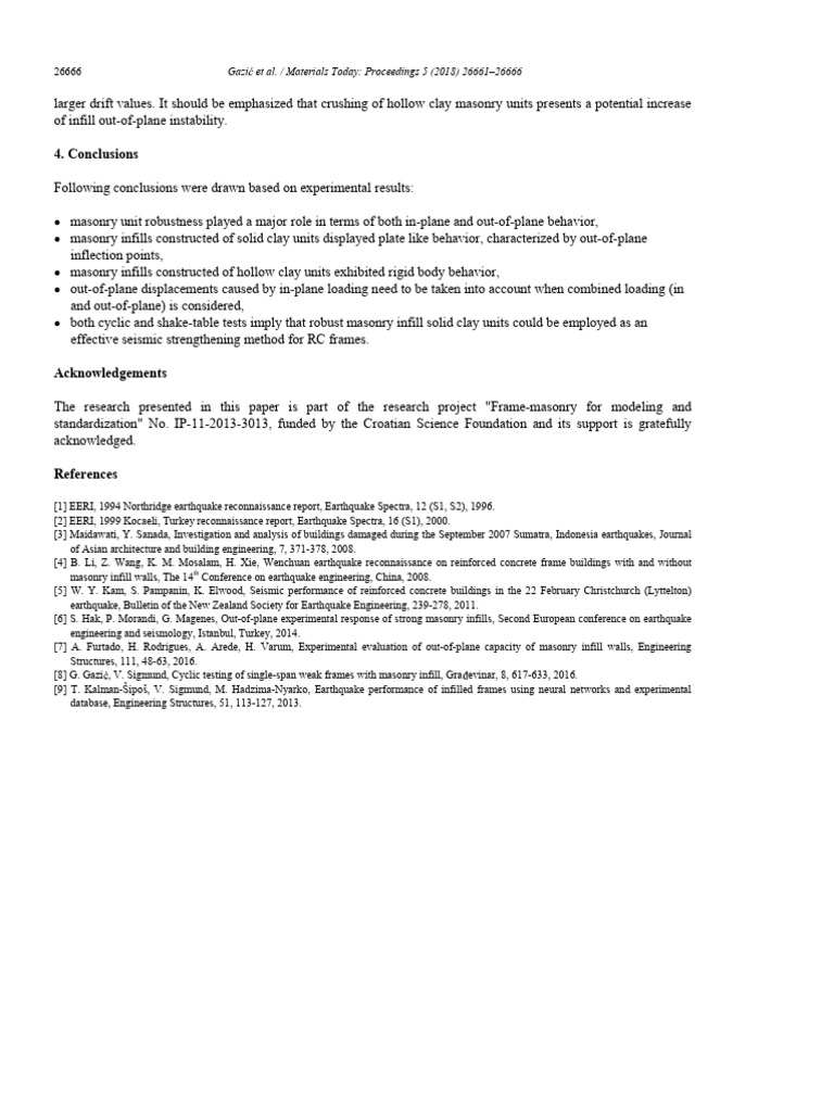 Seismic Performance of Masonry Infill Units | PDF | Deformation ...